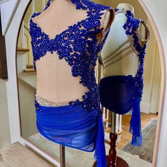 Custom Blue Lyrical Costume size 8 IC - Picture 1 of 4